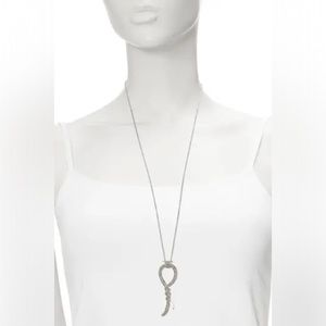 Pave Crystal Twisted Pendant 32" Necklace